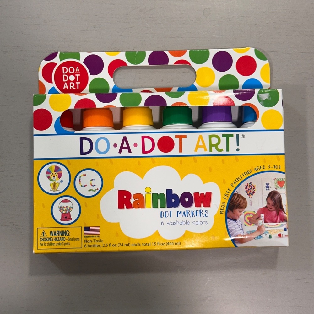 Do-A-Dot Art! Washable Sponge Tip Project Markers-6 Brilliant Multi-Colors NIP